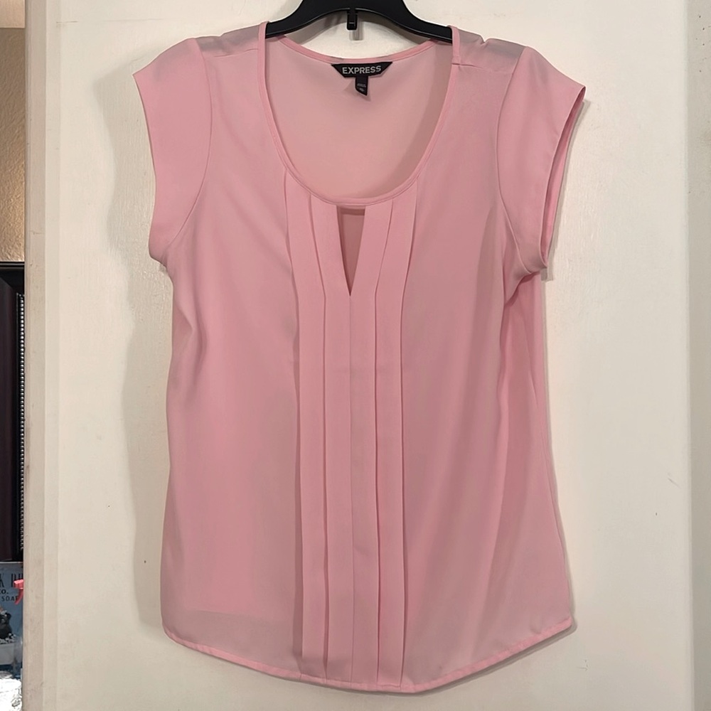 Express Pink semi sheer top Size XS
